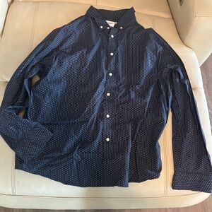 Men's Navy Blue Patterned Shirt